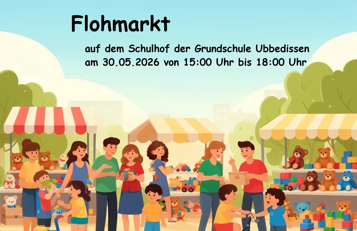 BIELEFELD: FLOHMARKT UBBEDISSEN an der Grundschule Ubbedissen am 30.05.2026 von 15:00 Uhr bis 18:00 Uhr