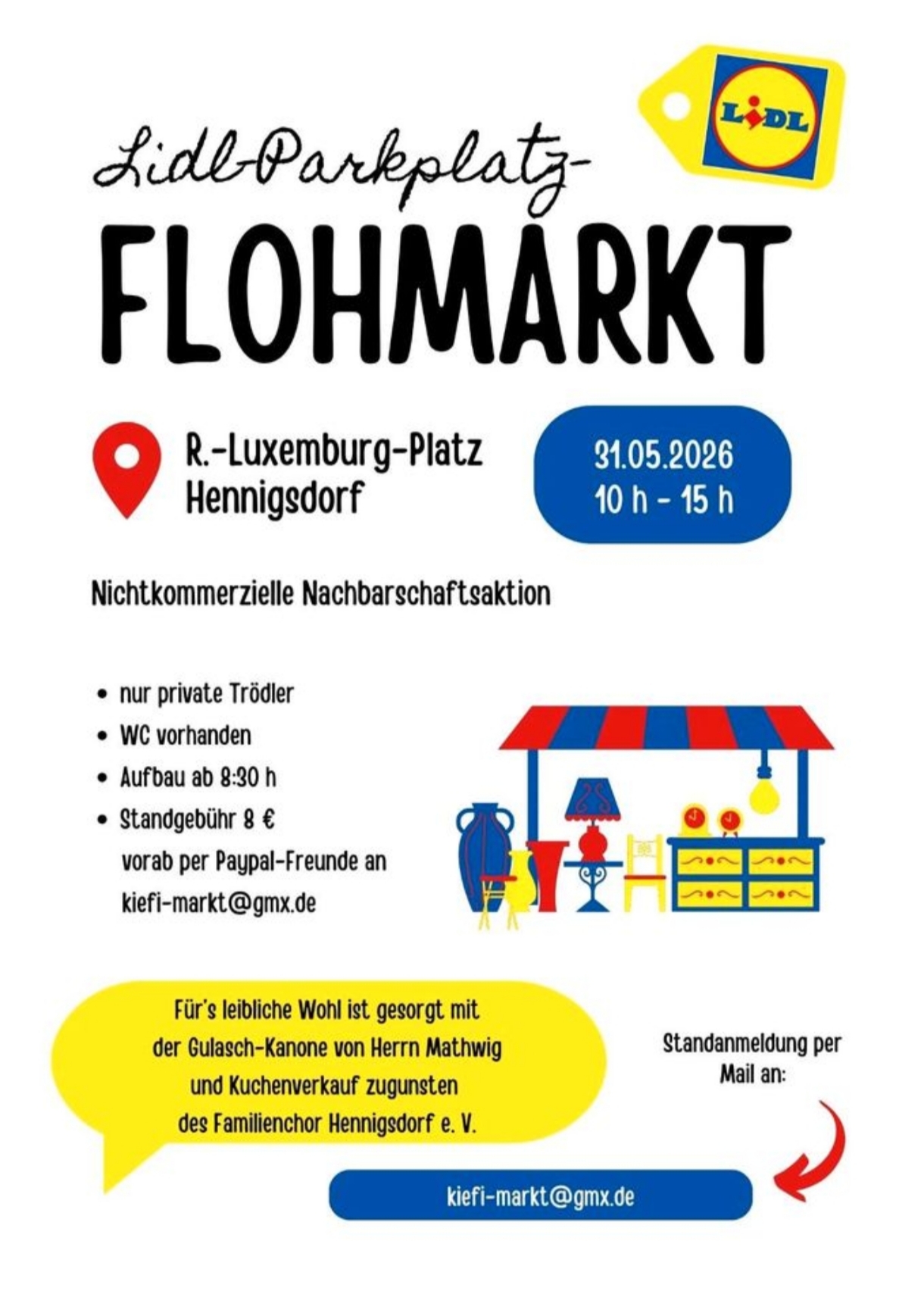 3. Großer Flohmarkt auf dem Lidl Parkplatz in Hennigsdorf