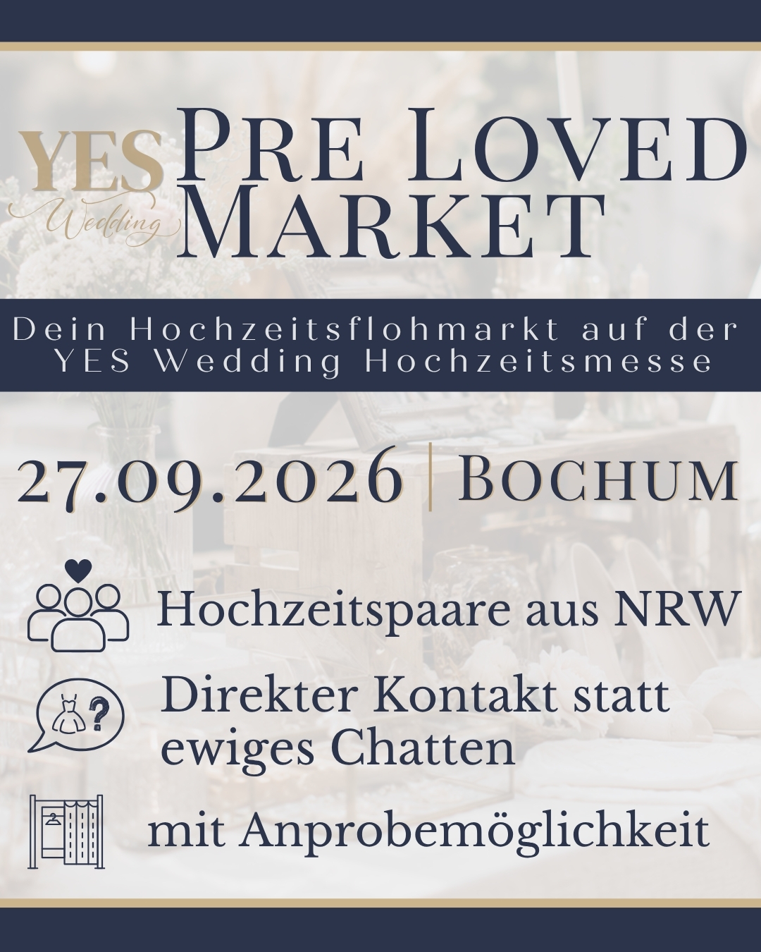 Pre Loved Market - Dein Hochzeitsflohmarkt auf der YES Wedding Hochzeitsmesse